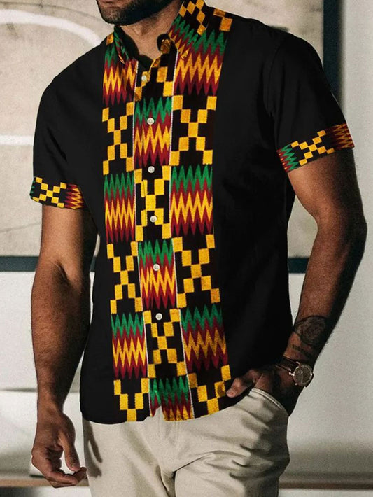 Men's Juneteeth Art Black Pride Printed Shirt