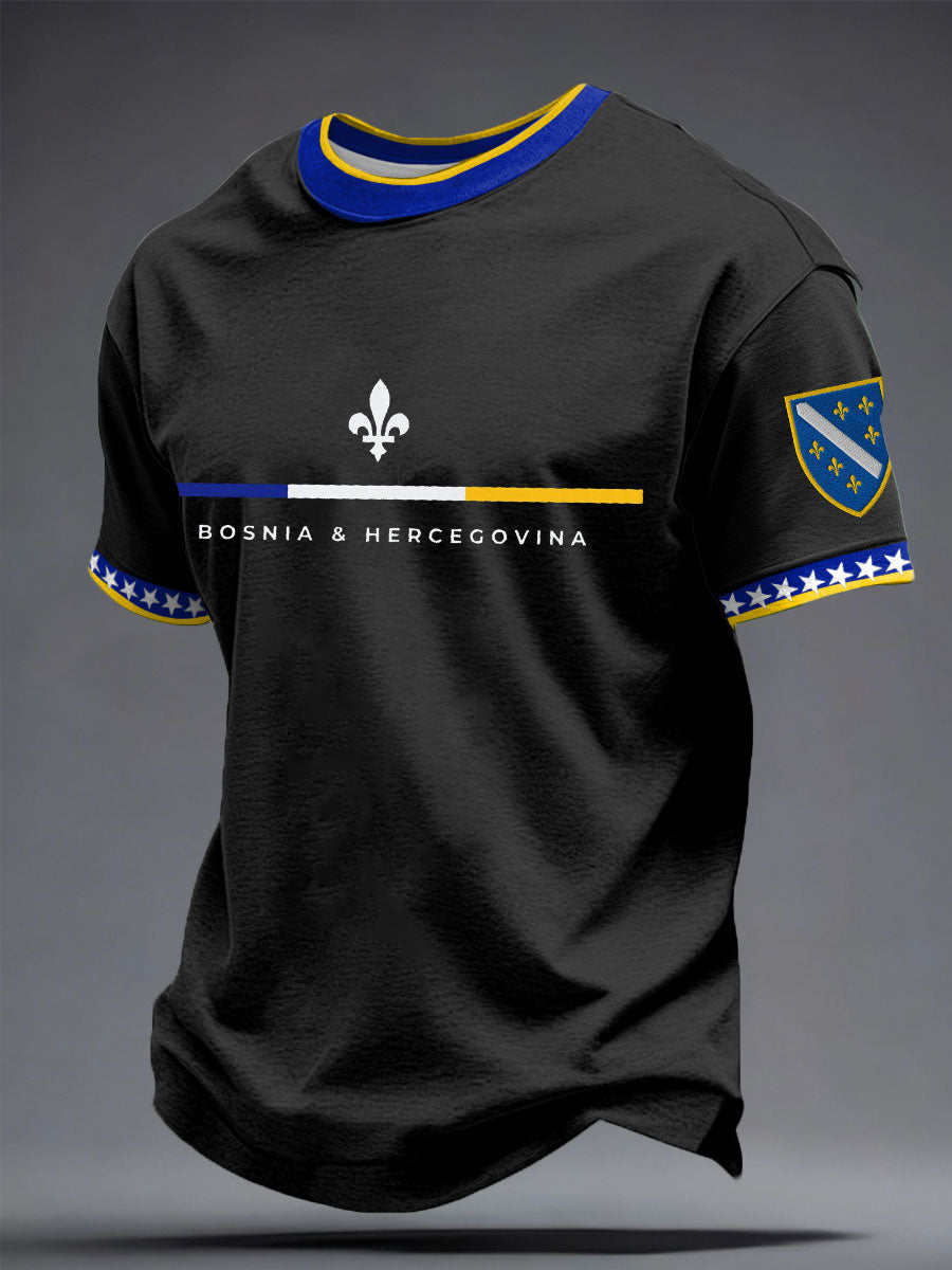 Men's Bosnia ZMAJEVI Football Lover Printed T-shirt