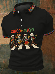 Men's Cinco de Mayo Print Casual Short Sleeve Top