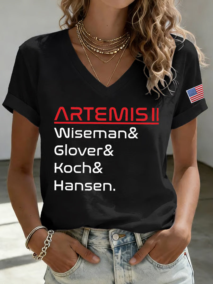 Women's Return To The Moon 2026 Casual Short Sleeve T-Shirt