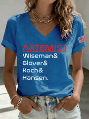 Women's Return To The Moon 2026 Casual Short Sleeve T-Shirt