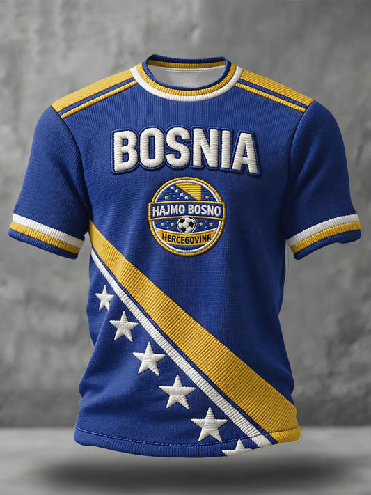 Men's Bosnia Football Lover ZMAJEVI Printed T-shirt