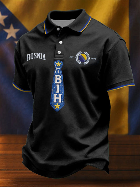 Men's Bosnia Football Lover ZMAJEVI Printed Casual Tops