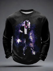 Men's Pop Music Inspired Waffle Long Sleeve T-Shirt