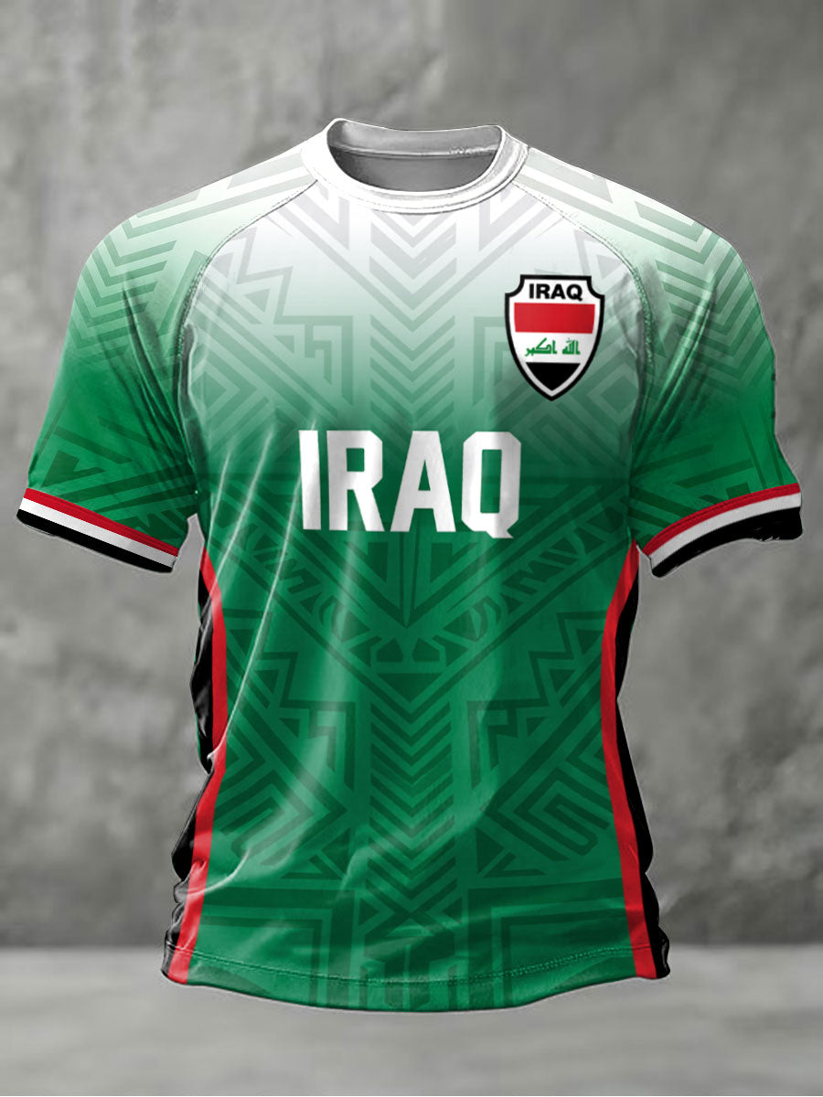 Men's Iraqi Football Print Casual T-shirt