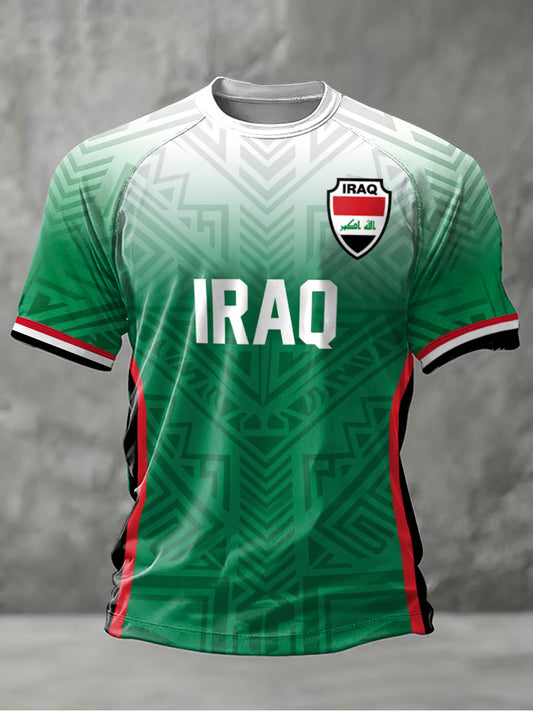 Men's Iraqi Football Print Casual T-shirt