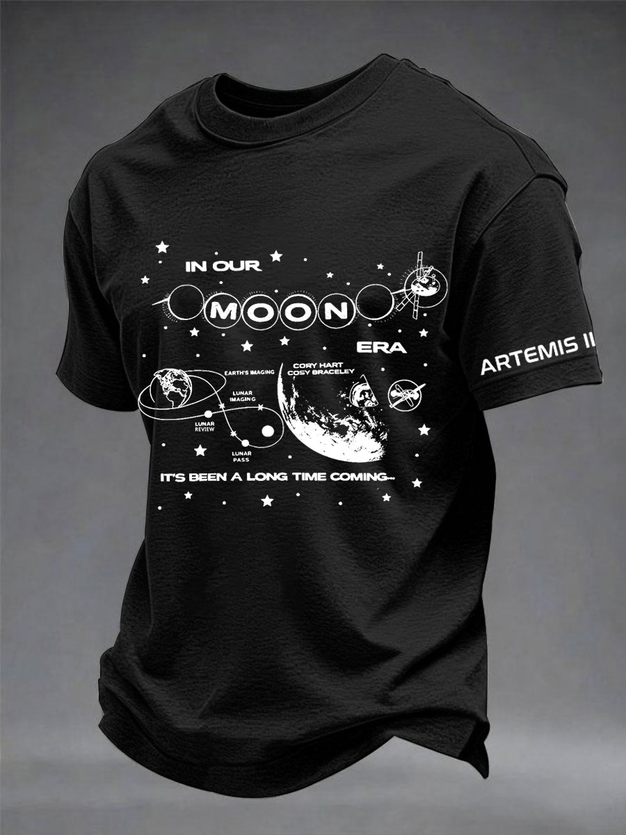 Men's 2026 Artemis II Mission Print Casual Tee
