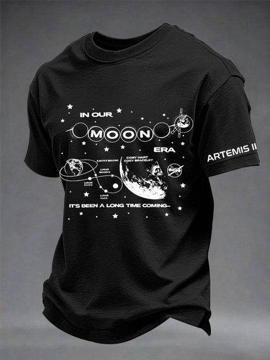 Men's 2026 Artemis II Mission Print Casual Tee