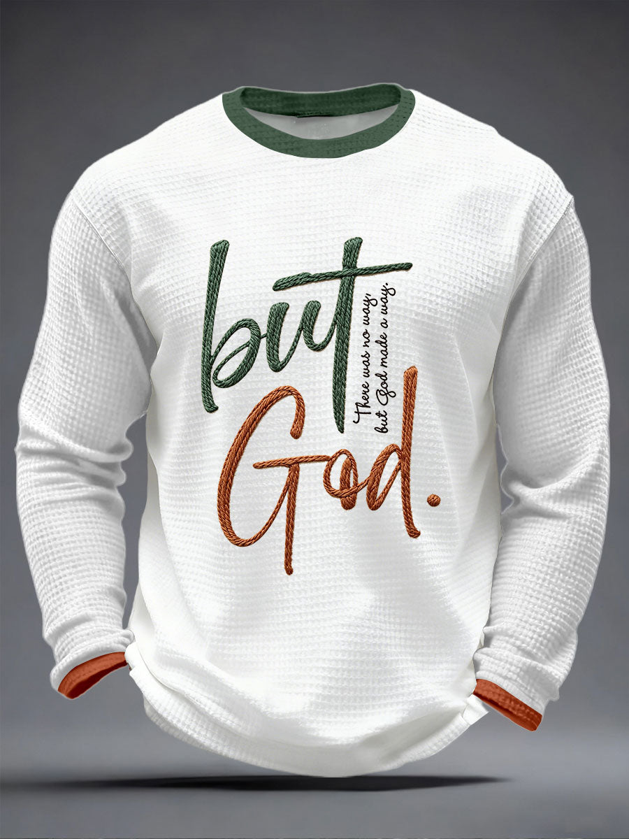 Men's "But God" Print Casual T-Shirt