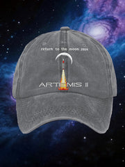 Unisex  Artemis II 2026 Return To The Moon For All Humanity Print Hat