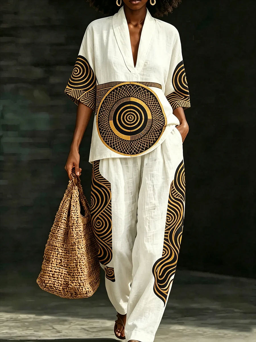 Women's Black Pride Juneteeth Art Printed Linen Sets