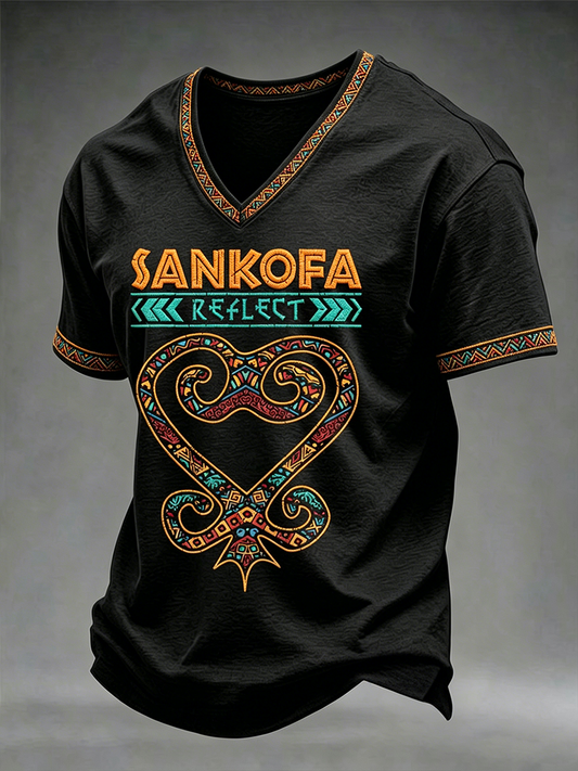 Men's Sankofa V-neck T-shirt