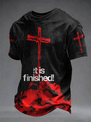 Men's Christian Cross O-neck Short Sleeve T-shirt