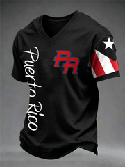 Men's Puerto Rico Printed V-neck T-shirt