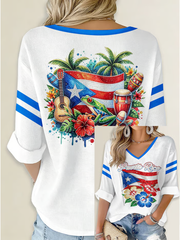 Women's Puerto Rico Printed Waffle T-shirt
