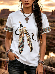 Women's Feather Print T-Shirt