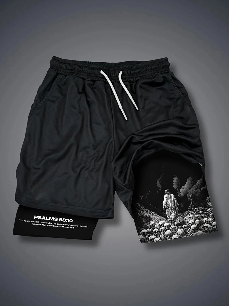 Men's Psalms 58:10 sports shorts