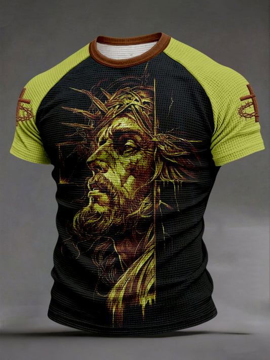 Men's Jesus Cross Waffle T-Shirts