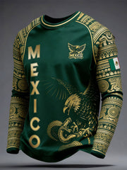 Men's Mexico Football Lover Printed Casual Tops