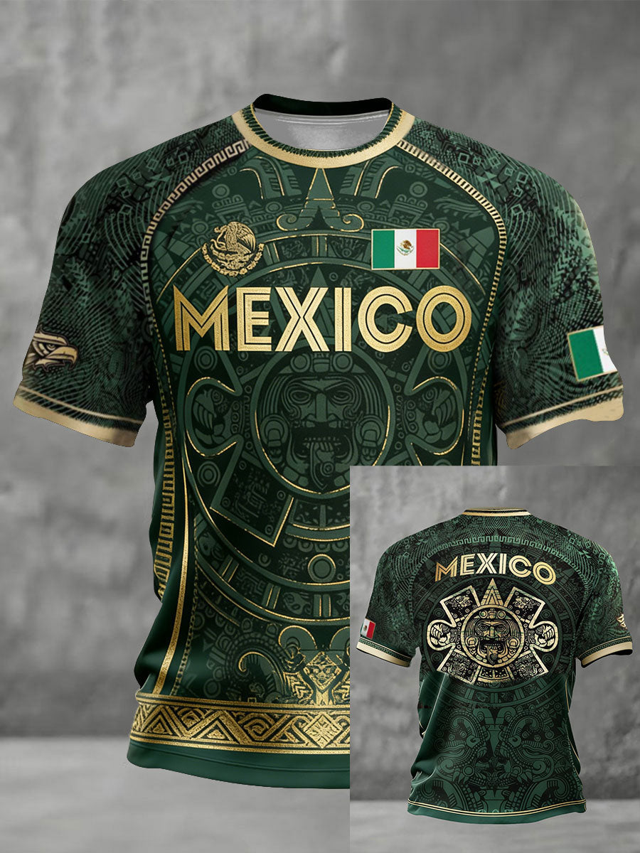 Men's Mexico Football Lover Printed T-shirt