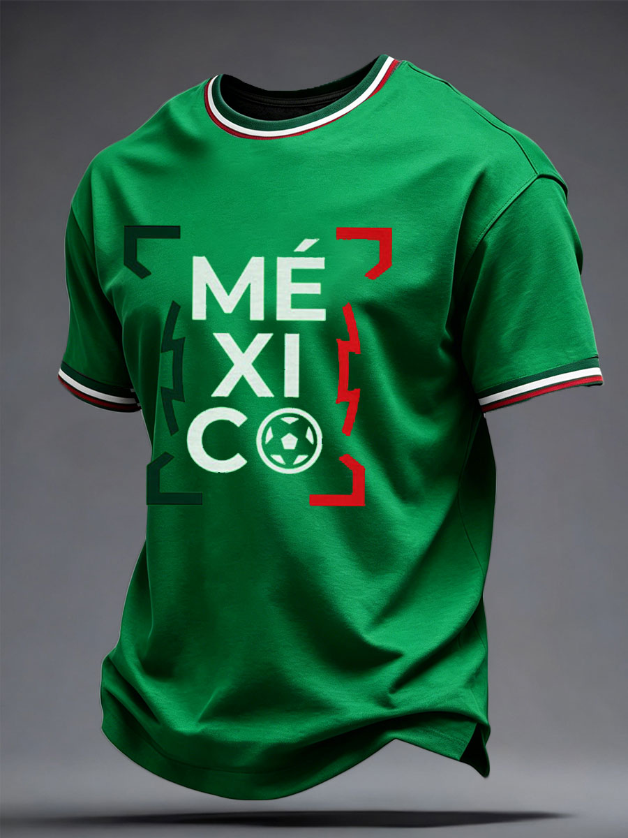 Men's Mexico Sports Lover Art Printed T-shirt