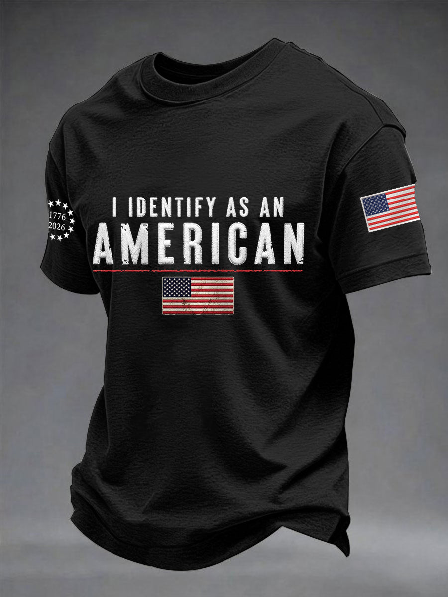 Men's I Identify As An American Casual Patriot Tee