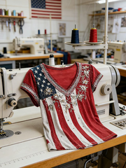 Women's American Flowers Short-sleeved T-shirt