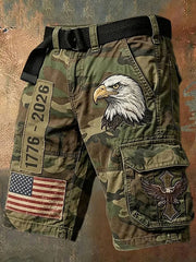 Men's USA 1776-2026 Printed Casual Shorts