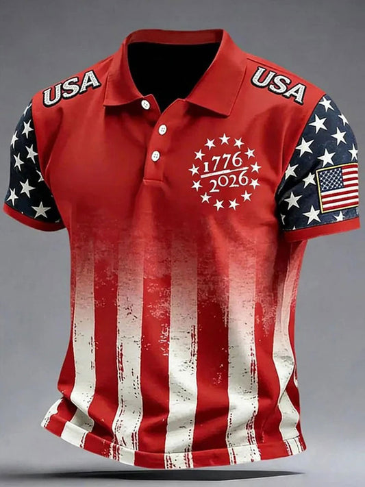 Men's USA 1776-2026 Printed Casual Top