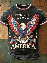 Men's USA 1776-2026 Printed Casual T-Shirt