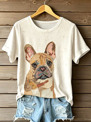 Women's French Bulldog Pattern T-Shirt