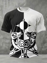 Men's Indigenous Totem Art Print Casual T-Shirt