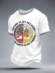 Men's Nature is My Religion and The Earth is My Church Print T-Shirt