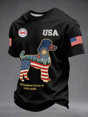 Men's  Poodle USA 1776-2026 short sleeves t-shirt