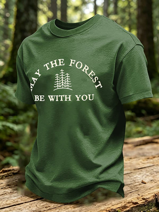 Men's May The Forest Be With You Print T-Shirt
