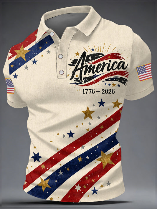 Men's America Print Casual Top