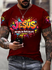 Men's Christian Jesus Cross Short Sleeve T-shirt