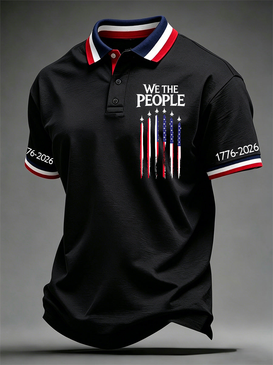 Men's Independence Day We The People Print Polo