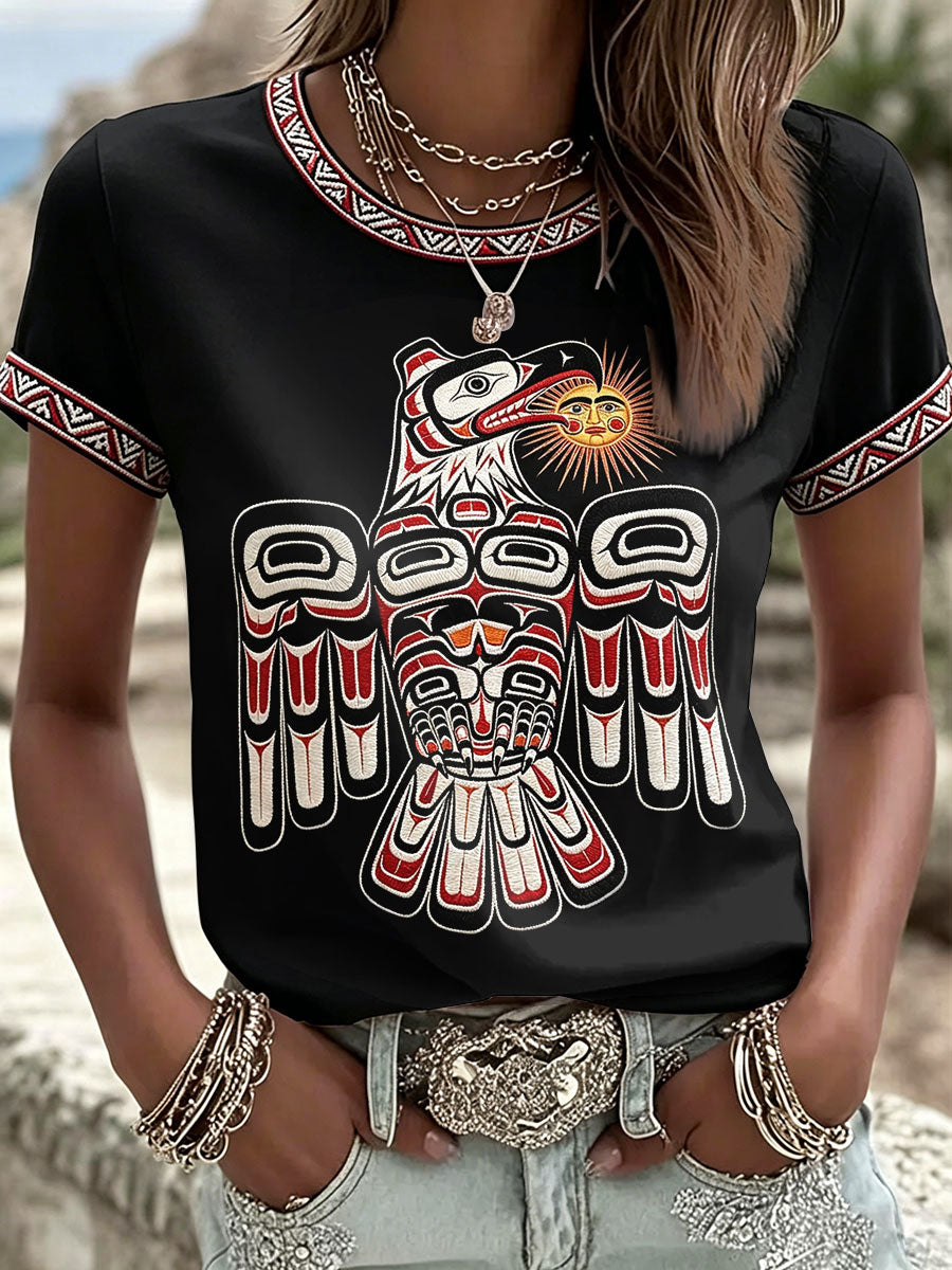 Women's Native Animal Art Print T-Shirts