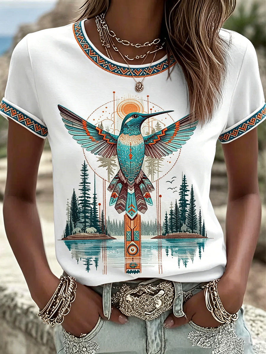 Women's Native Animal Art Print T-Shirts