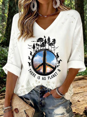 Women's There Is No Planet B Printed Waffle T-shirt