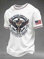 Men's U.S. Independence Day (1776–2026) "Jesus & Faith" Themed Tee