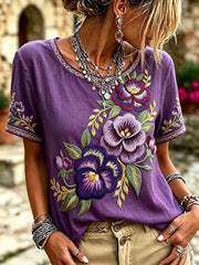 Women's Alzheimer's Purple Floral Tops