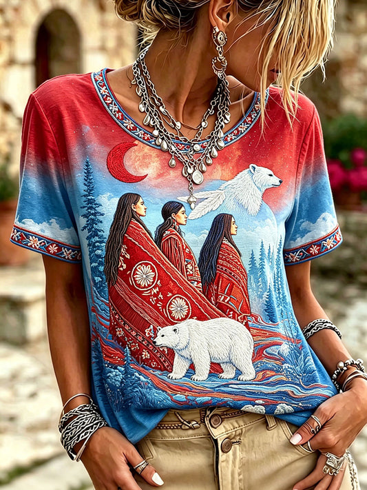 Women's Native Art Print T-Shirts