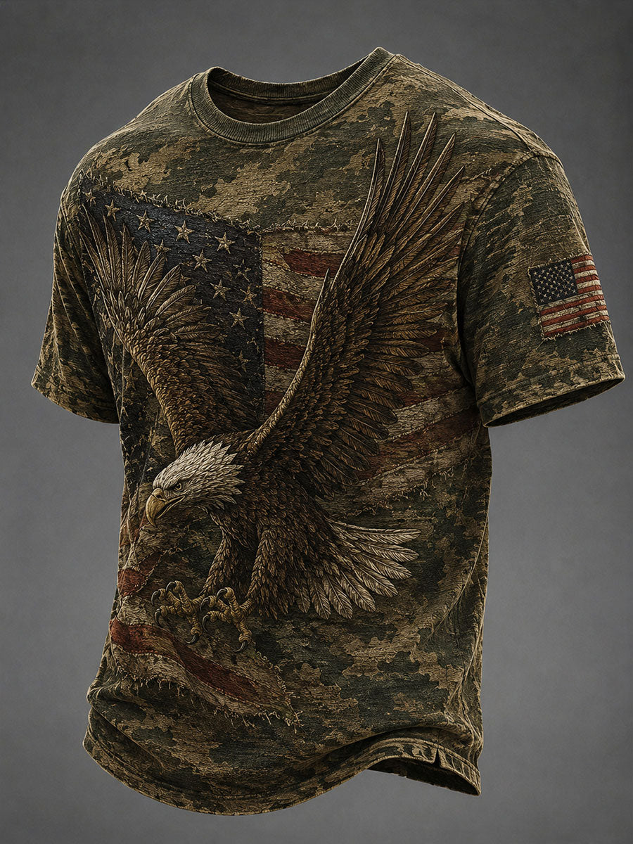 Men's American Independence Day Printed Casual T-Shirt