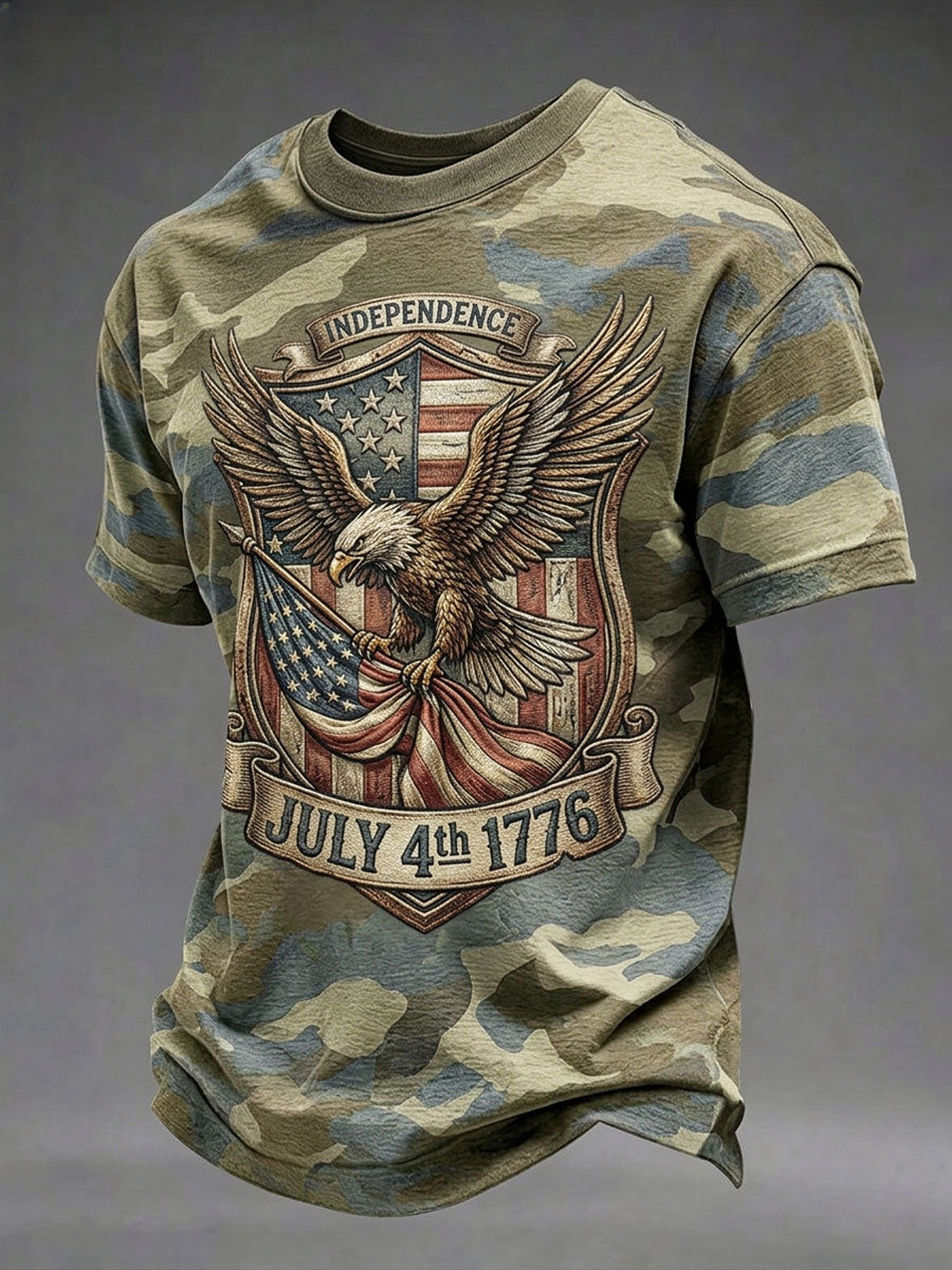 Men's American Independence Day Printed Casual T-Shirt
