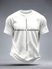 Men's Fatherhood is Kingdom Work Print Waffle T-Shirt