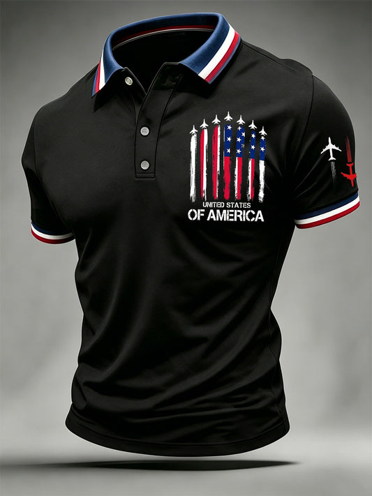 Men's United States Of America Independence Day Print Polo