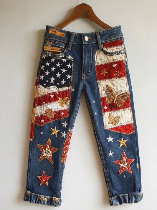 Women's American Flag Printed Pants