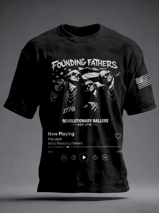 Men's Funny 4th of July Print T-shirt